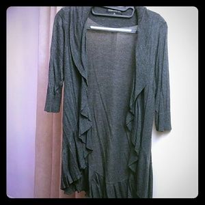 Medium Grey Open Cardigan